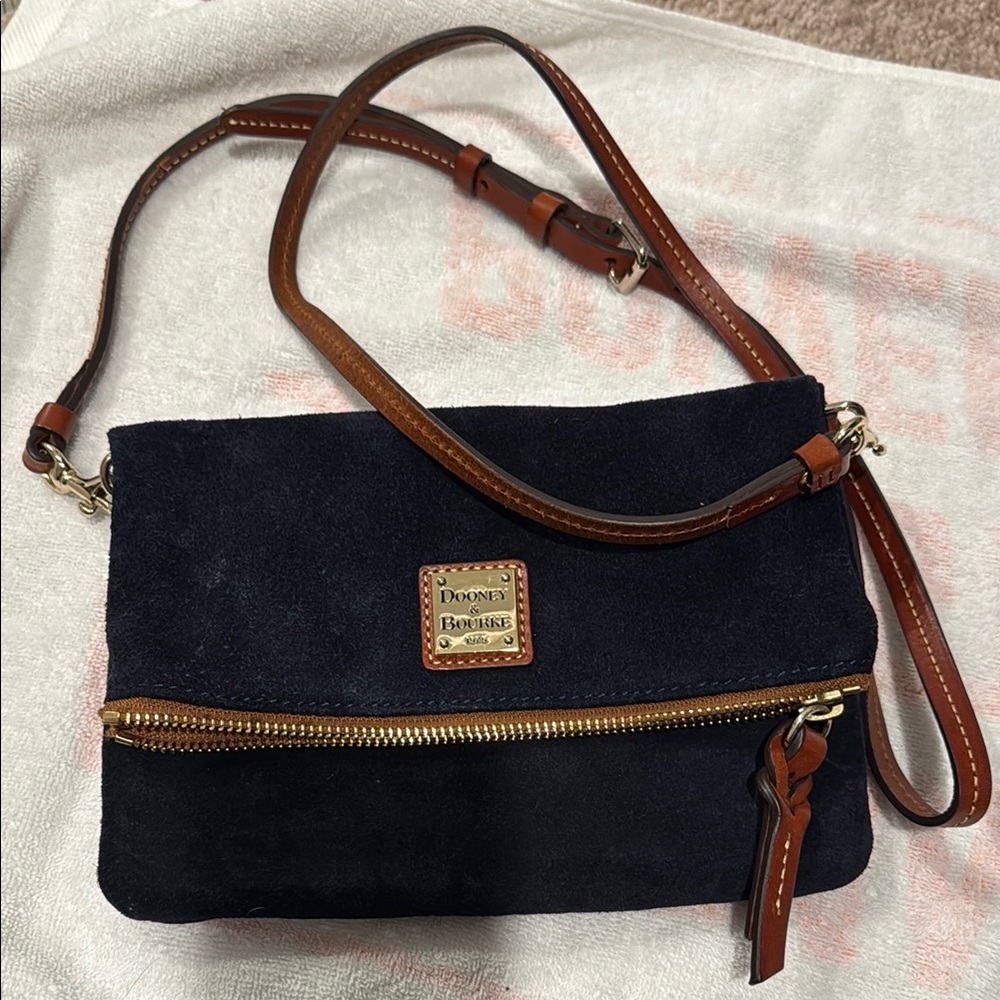 Dooney & Bourke Navy Suede Crossbody Bag